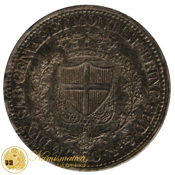 REGNO DI SARDEGNA 1821-31 Carlo Felice 50 Centesimi 1825 Torino Q.Fdc/Fdc #PV220