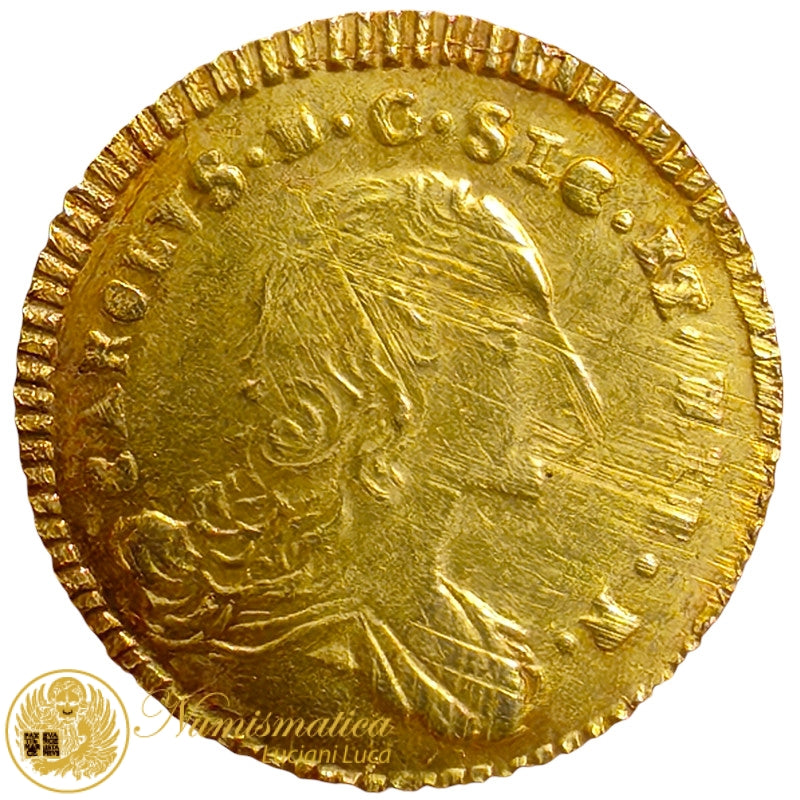 PALERMO Carlo III di Borbone ONCIA 1758 Au Q.Spl Rara #PV452