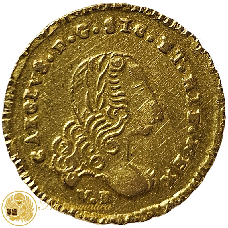 PALERMO Carlo III di Borbone ONCIA 1752 Palermo Au Spl+ Rara #PV215