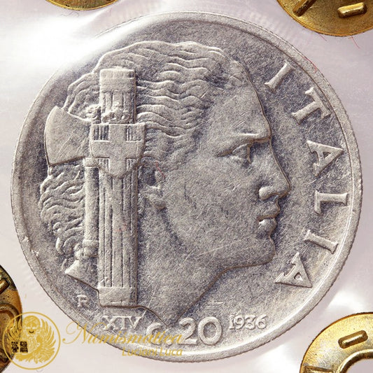 VITTORIO EMANUELE III 20 Centesimi 1936 Impero MOLTO RARO Spl #PV131