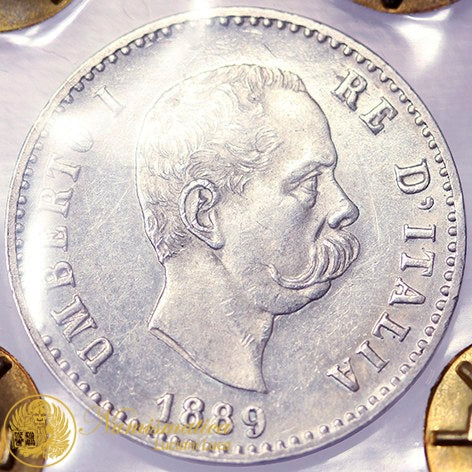 UMBERTO I 50 Centesimi 1889 Q.Fdc RARA #PV436