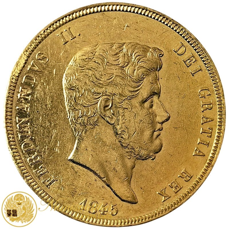 NAPOLI 30 Ducati 1845 Ferdinando II di Borbone Spl/Q.Fdc Au R2 #PV257