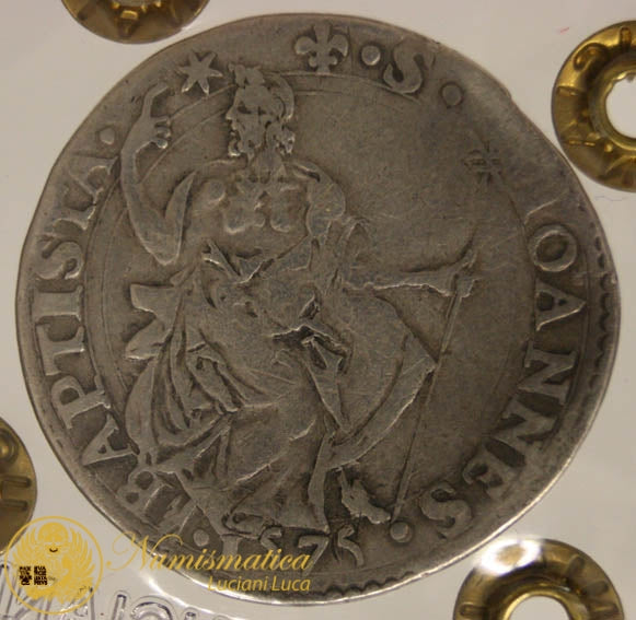 FIRENZE Francesco I de’ Medici 1574-87 Testone 1575 II^ Serie BB+ Variante al retro giglio Molto Raro #PV210