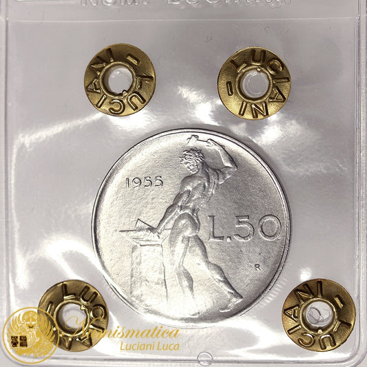 ITALIA 50 Lire 1955 Vulcano Fdc RARA in Fdc #PV34