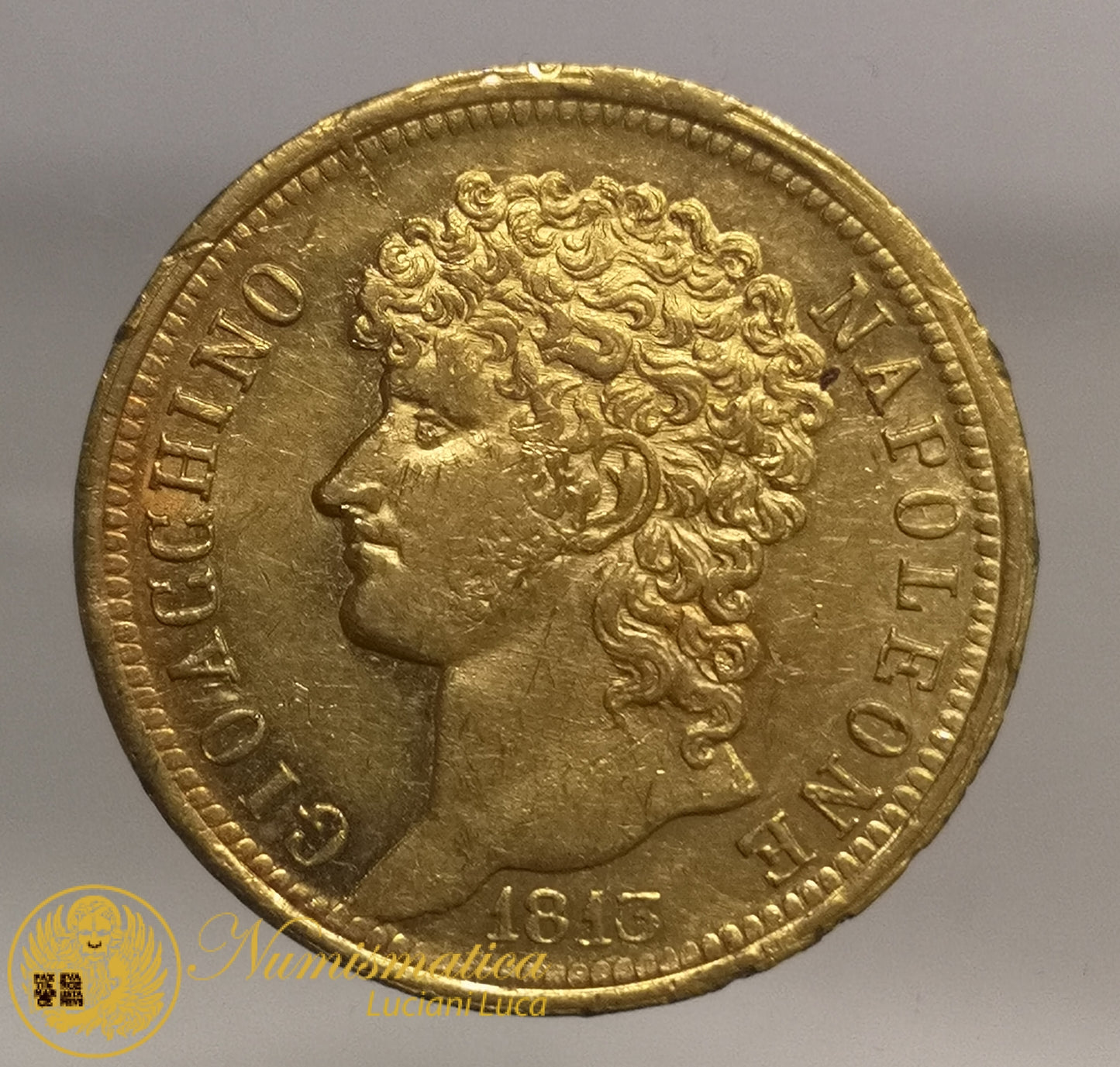CAMPANIA 40 Lire 1813 Gioacchino Napoleone 1811-15 Au Spl+ Raro #PV175
