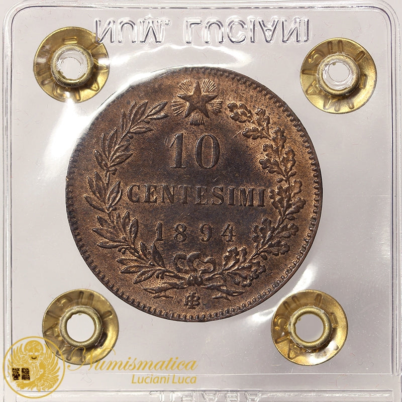 UMBERTO I 10 Centesimi 1894 Birmingham Q.Fdc/Fdc #PV442