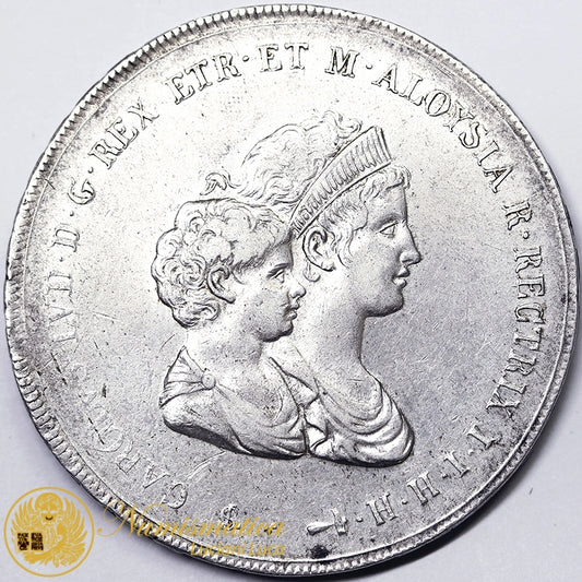 FIRENZE Dena 1807 CARLO LUDOVICO DI BORBONE A MARIA LUIGIA Reggente 1803-07 BB+ RARA #585