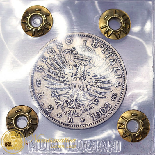 VITTORIO EMANUELE III 2 Lire 1902 Ag BB+ RARO #PV145