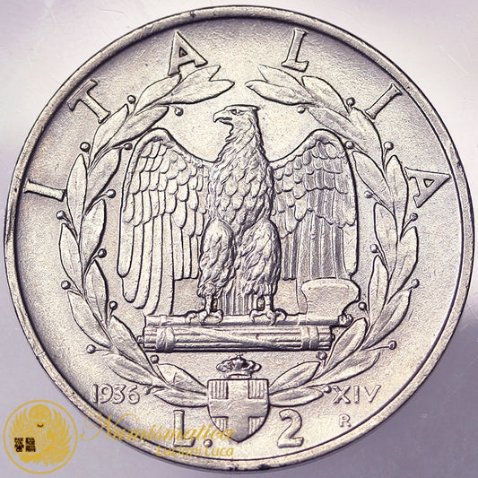 VITTORIO EMANUELE III 2 Lire 1936 BB+ RARO #PV120