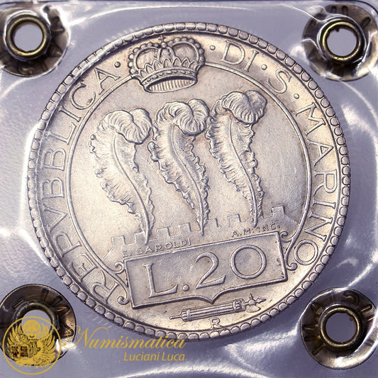 SAN MARINO 20 Lire 1933 Q.Fdc #PV752