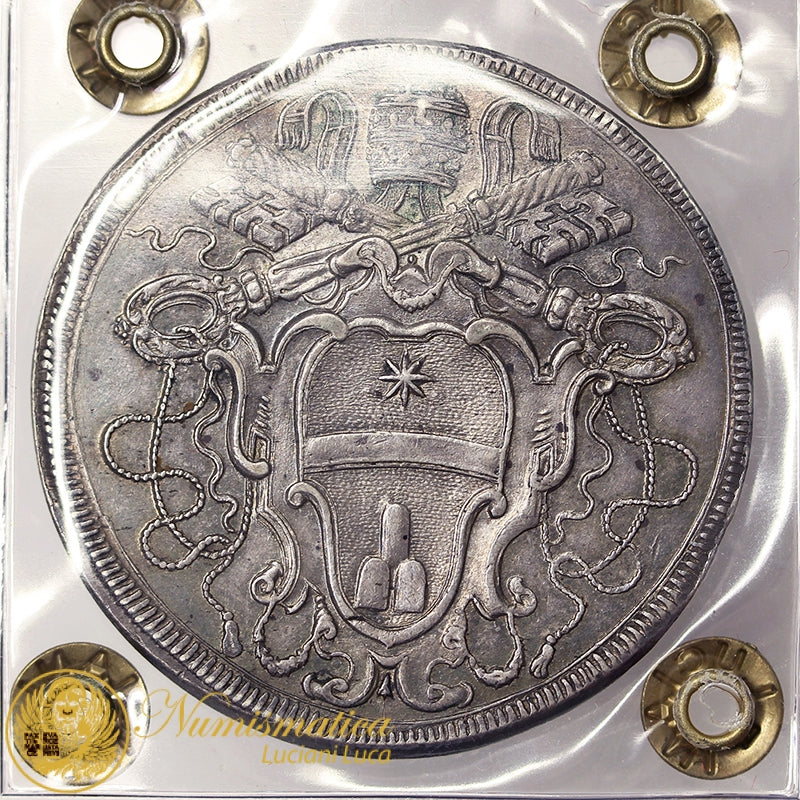 STATO PONTIFICIO Clemente XI 1700-21 Piastra An. XV Ag Molto Rara Spl ##39