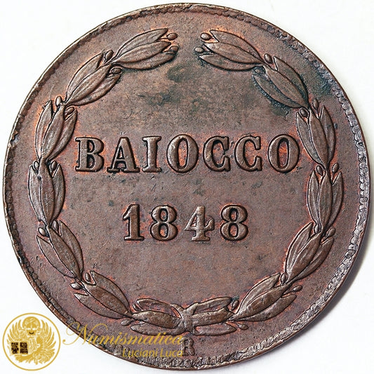 STATO PONTIFICIO 1 Baiocco 1848 Roma PIO IX An.III Q.FDC #2150