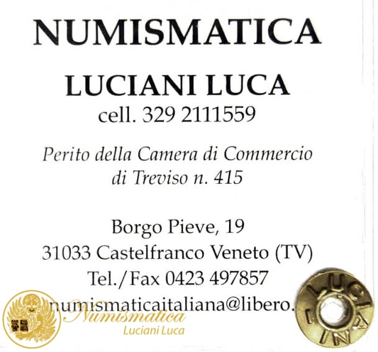 DUCATO DI PARMA 1854-59 Roberto I di Borbone 5 Lire 1858 Raro Q.Fdc #PV190