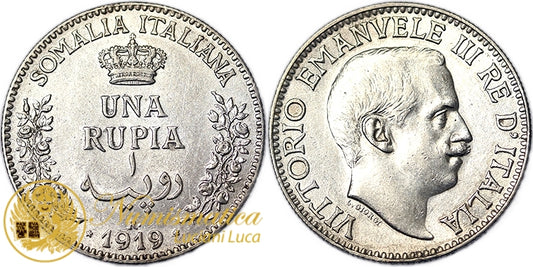 SOMALIA ITALIANA 1 Rupia 1919 VITTORIO EMANUELE III Q.Spl #1345