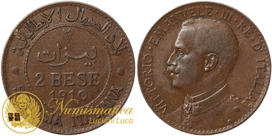 SOMALIA ITALIANA 2 Bese 1910 VITTORIO EMANUELE III Spl #5691
