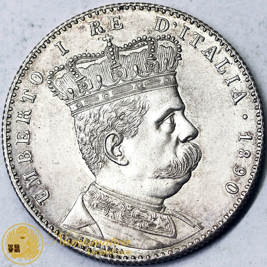 COLONIA ERITREA Umberto I 2 Lire 1890 RARA Q.Fdc/Fdc #PV362