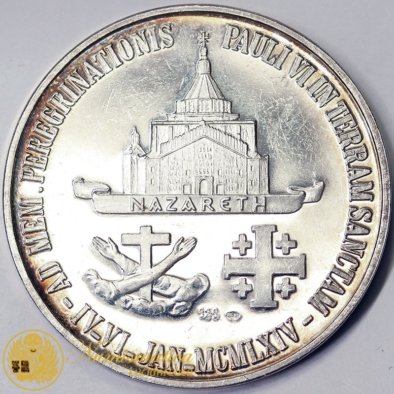 PAOLO VI 1963-78 Medaglia Straordinaria 1964 VIAGGIO TERRA SANTA opus F. MINA Proof #MD1534