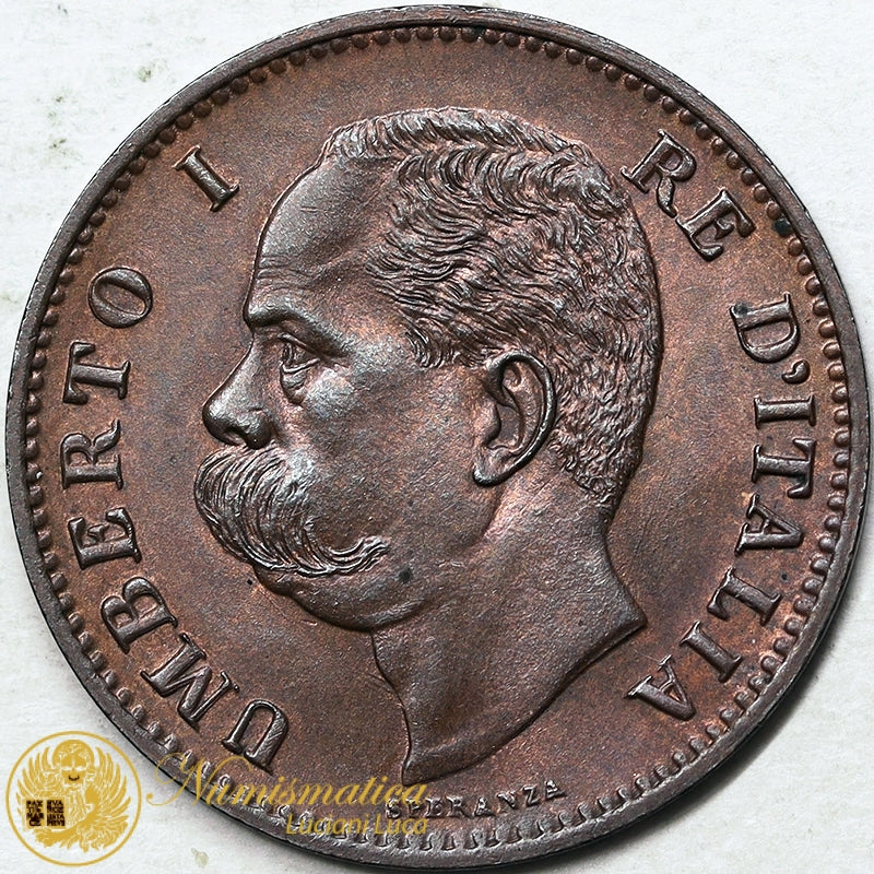 UMBERTO I 5 Centesimi 1896 Roma Cu Fdc Molto Raro #PV311