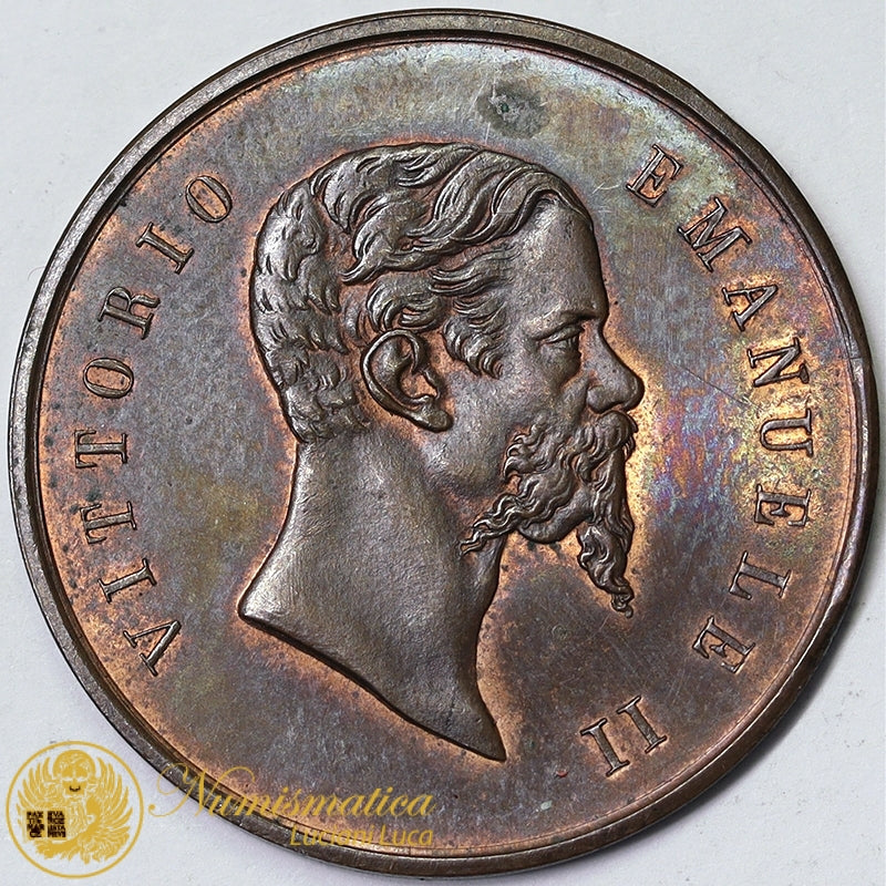 VITTORIO EMANUELE II 5 Centesimi 1860 saggio di rame e nichel R3 Progetto Fdc #5419