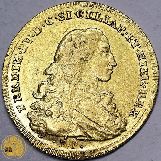 REGNO DI NAPOLI 1759-1816 Ferdinando II di Borbone 6 DUCATI 1775 Au Non Comune BB+ #PV193