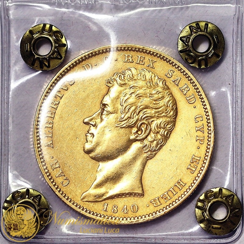 CARLO ALBERTO 100 Lire 1840 Torino Au Spl Raro #PV167
