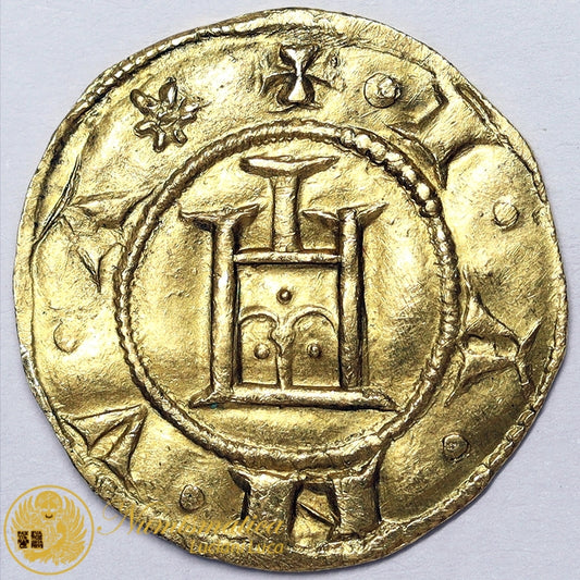 GENOVA Repubblica 1139-1339 Genovino Au 3,52 gr simbolo stella Q.Spl RARO #PV296