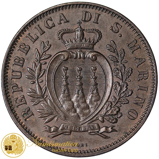 SAN MARINO 10 Centesimi 1875 MILANO Vecchia Monetazione RARO Spl+ #2067