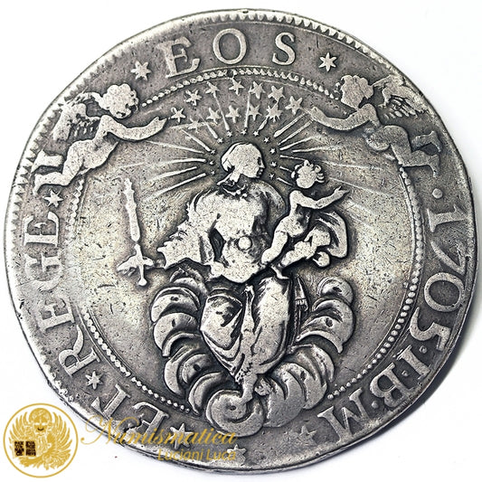 GENOVA 2 Scudi 1705 Repubblica Dogi Biennali III fase (1637-1797) Molto Rara Q.BB #MD4161