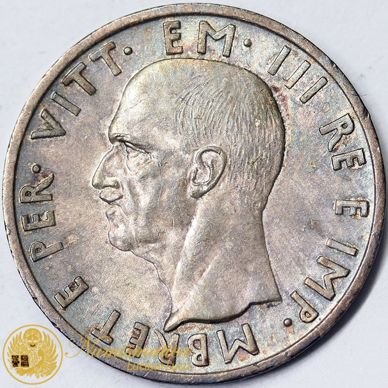 ALBANIA 5 Lek 1939 VITTORIO EMANUELE III Ag Q.Spl #P506