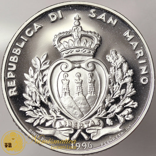 SAN MARINO 10000 Lire 1996 MONDO ANIMALE IN PERICOLO FS Ag #4557