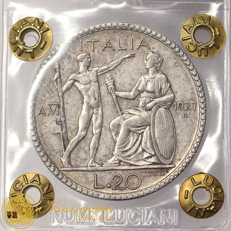 VITTORIO EMANUELE III 20 Lire 1927 Littore BB/Spl- #PV735
