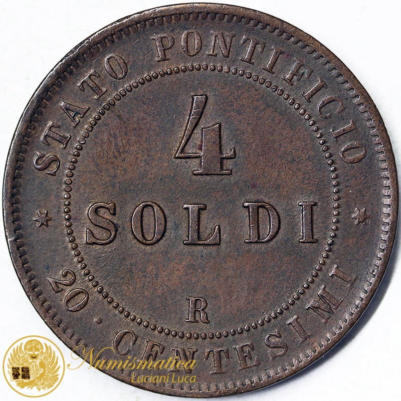 STATO PONTIFICIO 4 Soldi 1867 PIO IX 1846-78 An. XXII #4428