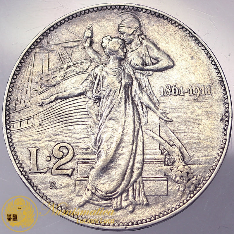 VITTORIO EMANUELE III 2 Lire 1911 BB/Spl #PV104