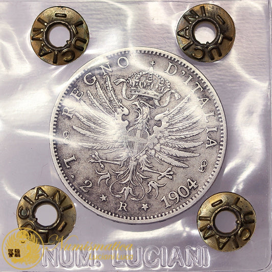 VITTORIO EMANUELE III 2 Lire 1904 Aquila Sabauda BB+ MOLTO RARA #PV140