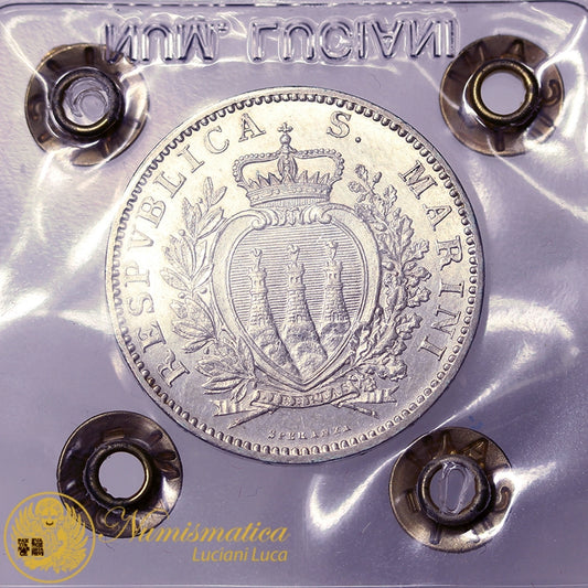 SAN MARINO 2 Lire 1906 Roma I^ Monetazione RARA SPL+ #PV762A