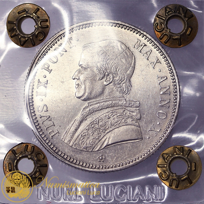 STATO PONTIFICIO Pio IX 50 Baiocchi 1856 Bologna RARA Q.Fdc #PV198