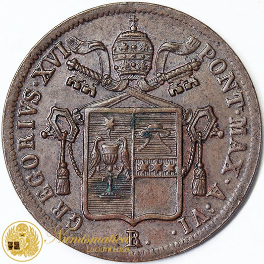 STATO PONTIFICIO Gregorio XVI 1831-46 An. VI 1 Baiocco 1836 Q.Fdc #2117