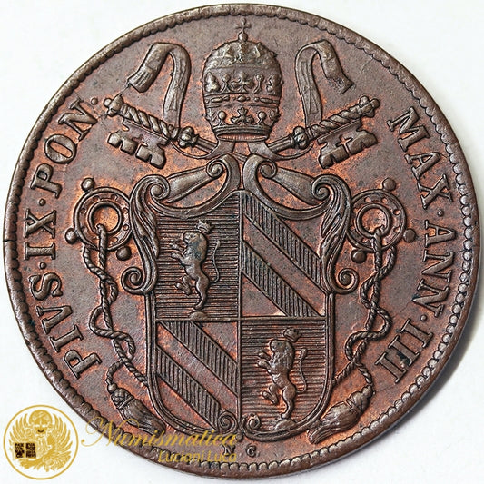 STATO PONTIFICIO 1 Baiocco 1848 Roma PIO IX An.III Q.FDC #2150