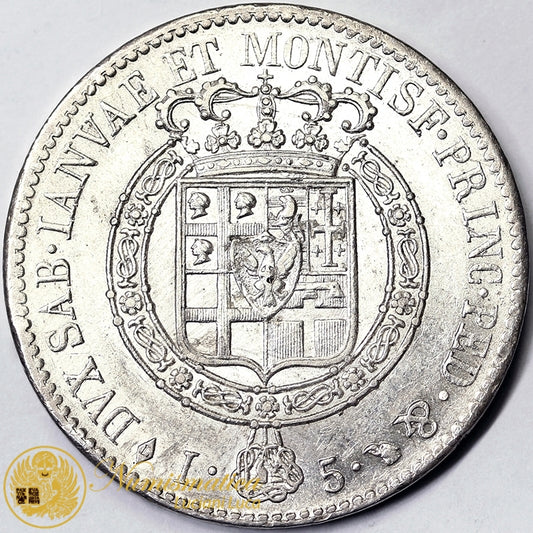 REGNO DI SARDEGNA 5 Lire 1817 Torino VITTORIO EMANUELE I Q.Fdc RARO #PV745
